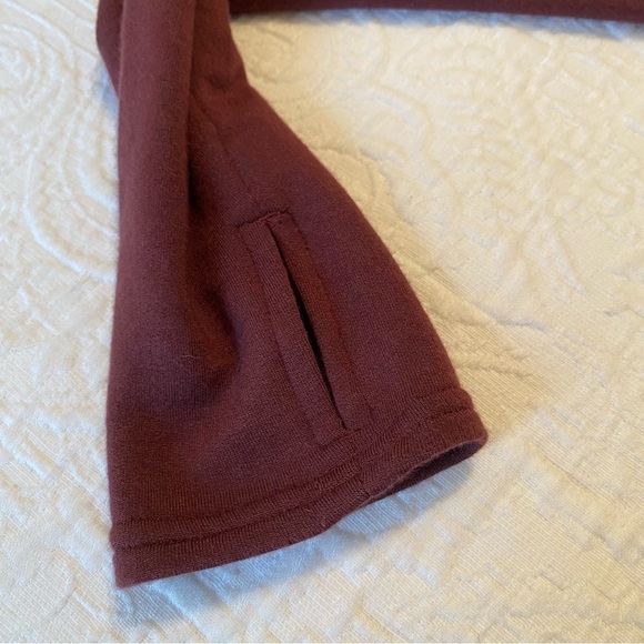Athleta Poise Dance Wrap Tie Burgundy Sweater - Medium - Picture 12 of 16